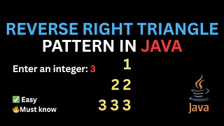Java Reverse Right Triangle Pattern Print Numbers with Loops Beginner Tutorial