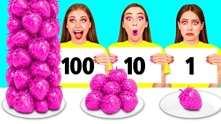 100 Capas de Alimentos Desafío | Ideas de Comida Geniales DaRaDa Challenge