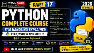 Python File Handling Explained Read Write Append Files Python Part 17 Hindi 2026