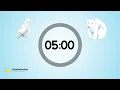Winter Arctic Animals - 5 Minutes Countdown Timer With Calm Instrumental Music Classroom Timer