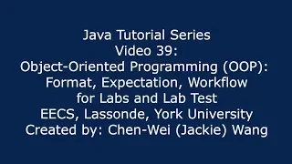 EECS1021 Java Tutorial 39