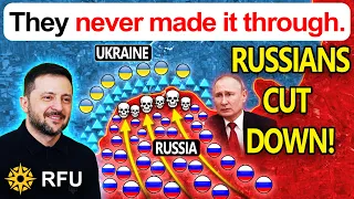 Piles of dead Russians line the approaches to this one town