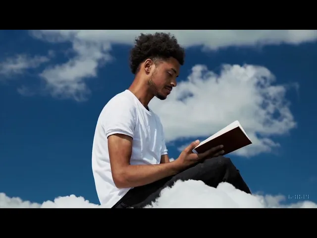 Man on the cloud – OpenAI Sora AI Video Example
