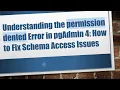 Understanding the permission denied Error in pgAdmin 4 How to Fix Schema Access Issues