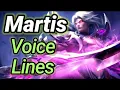 Martis voice lines and quotes \\ Dialogues with English Subtitles | Mobile Legends