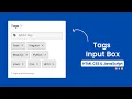 Tags Input Box using HTML CSS Javascript Tags Input Box using Javascript Code With Harsh