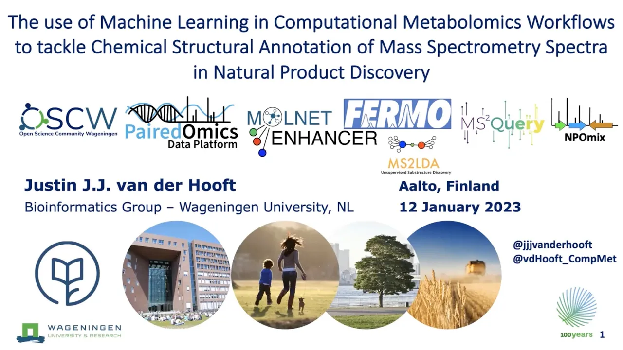 Justin J.J. van der Hooft: The use of Machine Learning in Computational Metabolomics Workflows