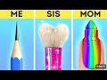 Download Lagu STUDENT vs TEACHER ART CHALLENGE! Viral School Hacks \u0026 DIY Supplies by 123 GO!