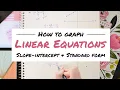GRAPHING LINEAR FUNCTIONS slope-intercept y mx b standard form ax by c Math Hacks