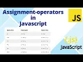 Assignment Operators in JavaScript JavaScript Tutorial for Beginners - 7