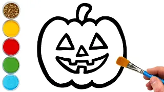 Halloween Compilation Drawing Painting and Coloring for Kids Toddlers Watercolor Paints