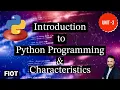Introduction to Python Programming characteristics Fundamentals of IOT FIOT CSE JNTUH