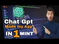 How to build a App in 1 minute using ChatGpt and python