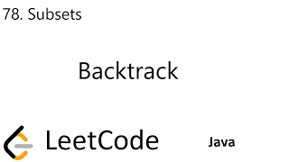 LeetCode 78 Subsets Backtrack Java