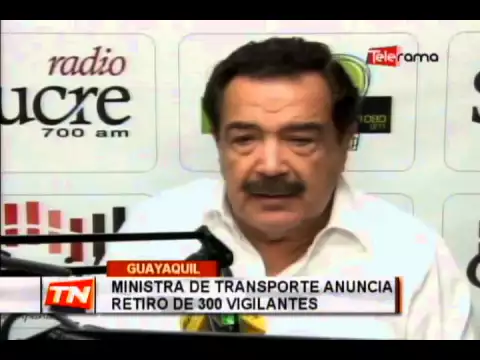 Ministra de transporte anuncia retiro de 300 vigilantes