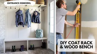 DIY Coat Rack and Entry Door Bench