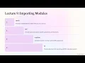 Lecture 9 Module1 Import modules - math sys exit random os