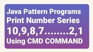 Java Number Pattern Program Print Number Series 10 9 8 7 1 0 in Arrow Shape