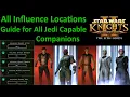 Star Wars KOTOR 2 All Influence Locations for All Jedi Capable Companions Every Influence Location