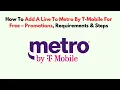 How to Add a Line to Metro by T-Mobile for Free - Promotions Requirements Steps