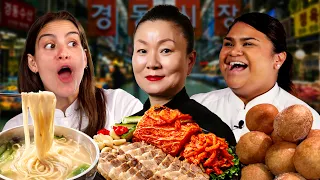 British Chefs explore a real Korean Food Market!
