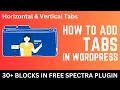 How to create TABS in WordPress website using Free Spectra plugin Horizontal and Vertical tabs