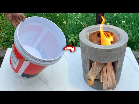 Download MP3 How to cast a smokeless stove with cement and paint bucket
