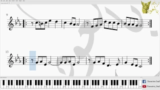 النوتة الموسيقية لترنيمه الكل يمضي ويزول دندنها