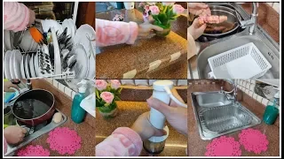 روتين يومي غسيل ونشير وطبيخ وتشطيب مطبخ روتيني اليومى يوميات عزة 