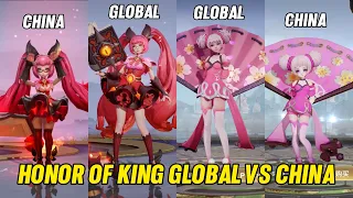 Download HONOR OF KING GLOBAL VS HONOR OF KING CHINA SERVER HERO COMPARISON SIDE BY SIDE MP3