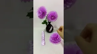 كيفية عمل زهرة الداليا الوردية من شرائط ستان                     دندنها
