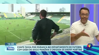 Departamento de futebol da Chape tem saída de Mandrik e chegada de Enory