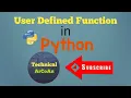 User Defined Function in Python Python tutorial for Beginners