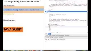 STRINGS TRIM METHOD IN JAVA SCRIPT DEMO