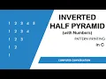 6 Inverted Half Pyramid using Numbers Pattern Printing in C Computer Conversation