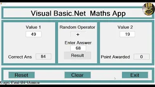 How to Create a Maths App with and Text To Speech in Visual Basic Net - Part 1 of 2