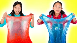 🩷 Andrea y Eva Juegan con Slime Gigante 😱