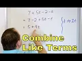 Combine Like Terms Simplify Algebraic Expressions - 6-6-3