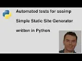 Automated tests for sssimp a simple static site generator in Python