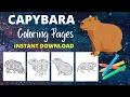 Capybara Coloring Pages Gift for Cute Capybara Lovers