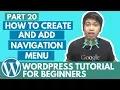 WordPress Tutorial for Beginners - How to Create and Add Navigation Menu