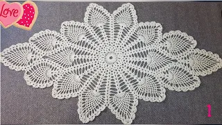 مفرش الأناناس كروشية سهل جدا وأنيق للمبتدئين الجزء1 Crochet Doliy Pineapple Very Easy 