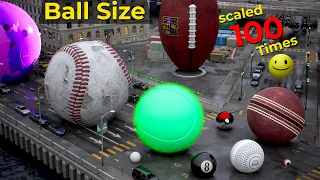 Ball Size At 100 Times Scale Comparison If Ball Size Increased By100 Times 
