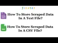 How to Store Scraped Data in a File