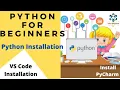 How To Install Python Pycharm Installation VS Code Installation for Python Beginners TalatWaheed