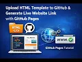 Upload HTML Template to GitHub Generate Live Website Link GitHub Pages Bangla Tutorial