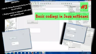 Basic codings of java netbeans for beginners making exit button java netbeans tutorial 3