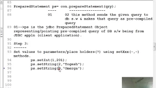 22 Advanced java tutorial JDBC Standard steps Java JDBC PreparedStatement Statement adv java