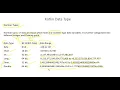 Android Kotlin Training Kotlin Data Type