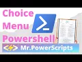 Simple choice menu in Powershell